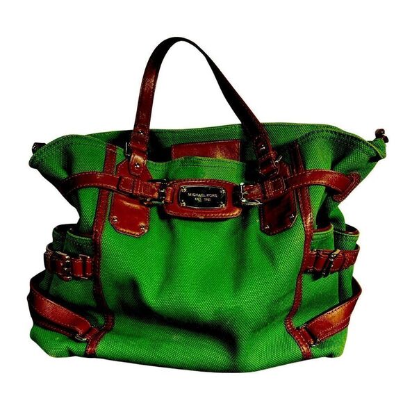 Michael Kors - Vintage Canvas Green Hobo Bag - Picture 1 of 8